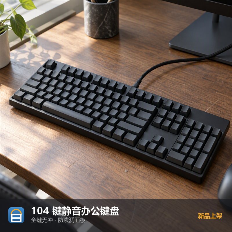 有线静音办公键盘 104 键