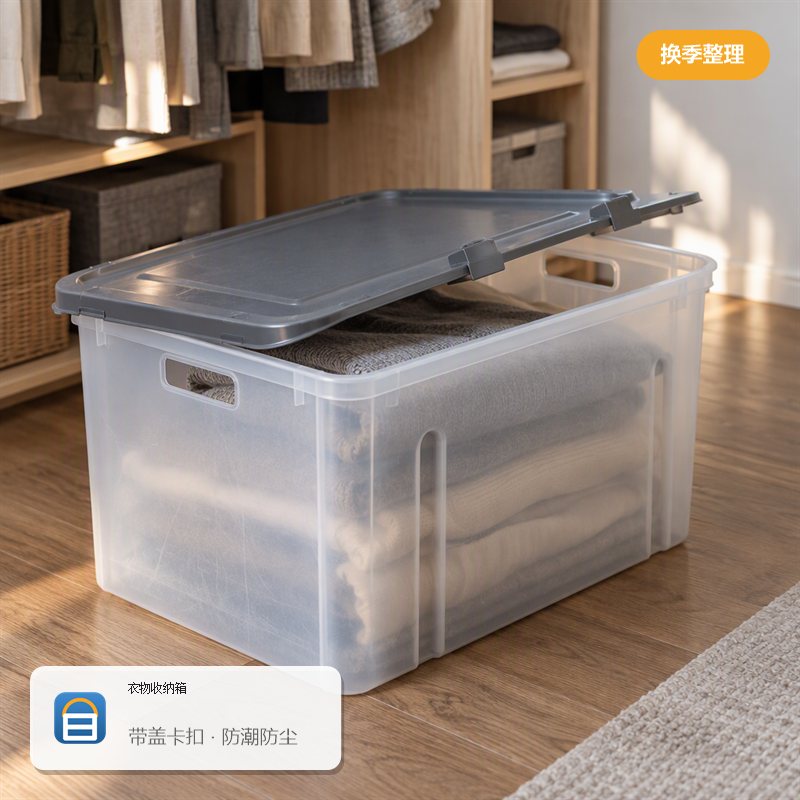 衣物收纳箱（带盖卡扣）