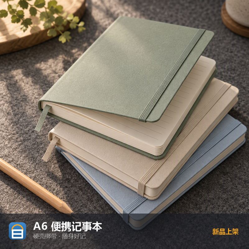 A6 便携记事本（硬壳绑带）