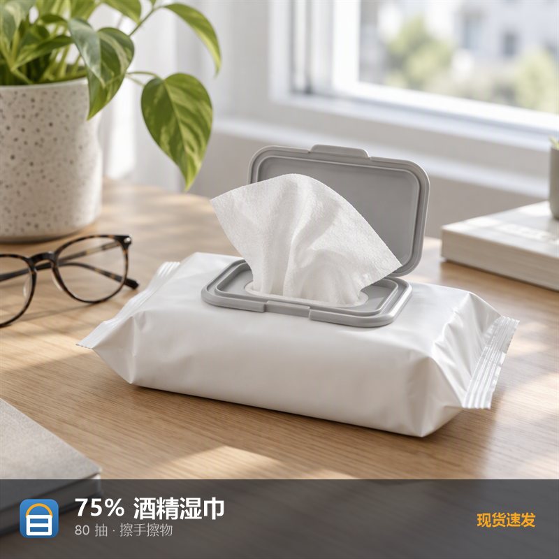 75% 酒精消毒湿巾（80 抽）