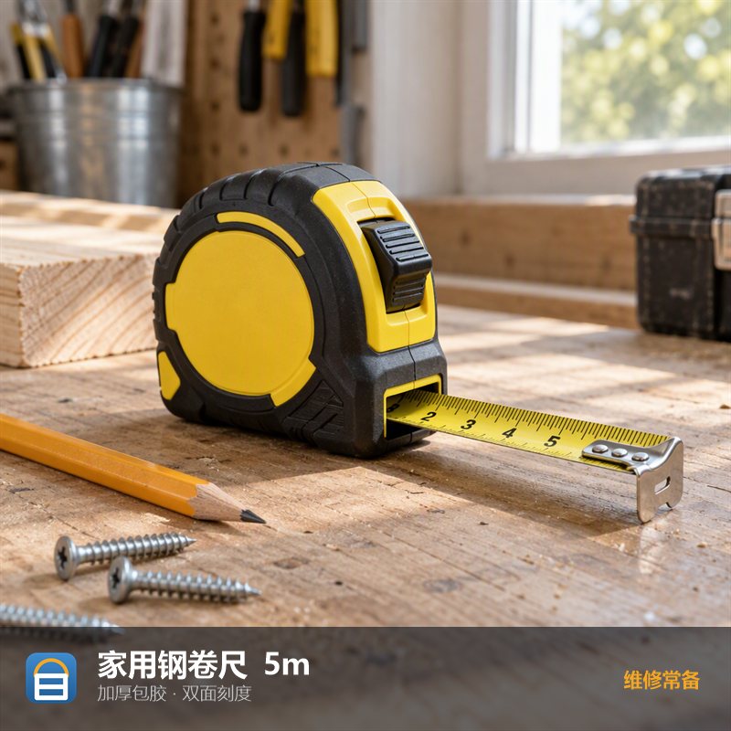 家用钢卷尺 5m（加厚包胶）