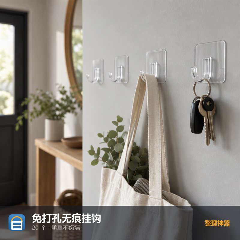 免打孔强力无痕挂钩（20 个）